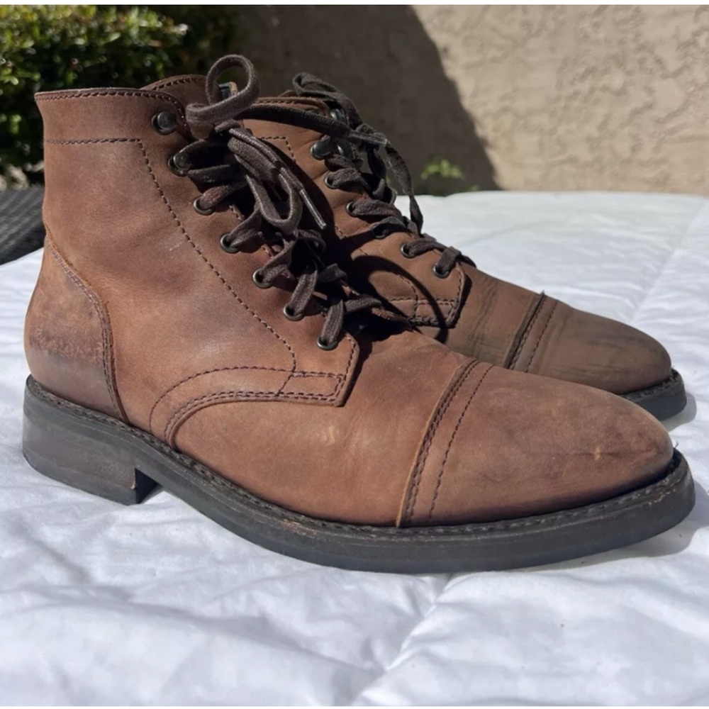 Thursday Boot Co Brown Leather Captain Cap Toe Ankle Boots Mens 9.5 US